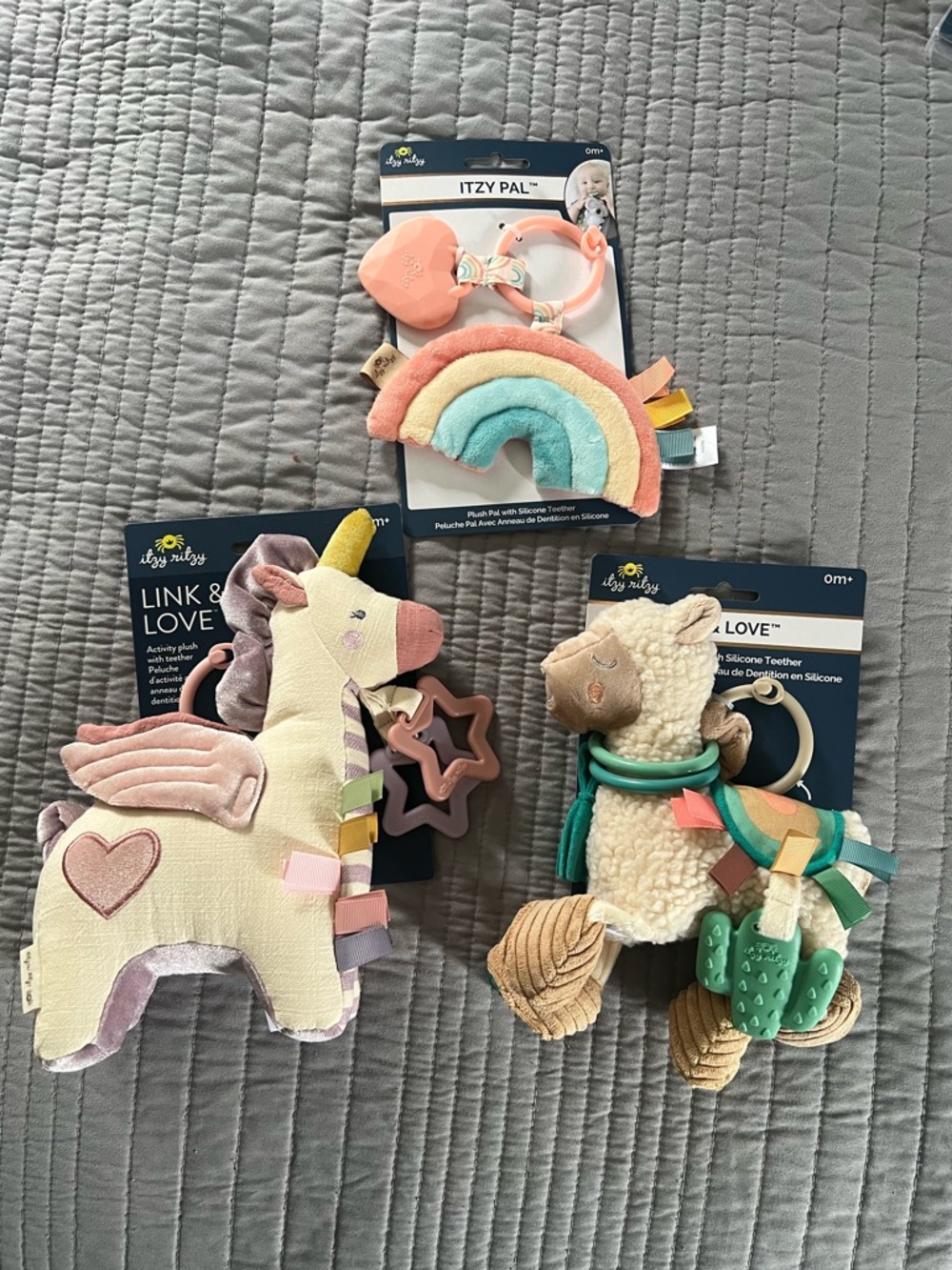 Itzy Ritzy Pastel Rainbow, Unicorn & Llama Sensory Toy Set